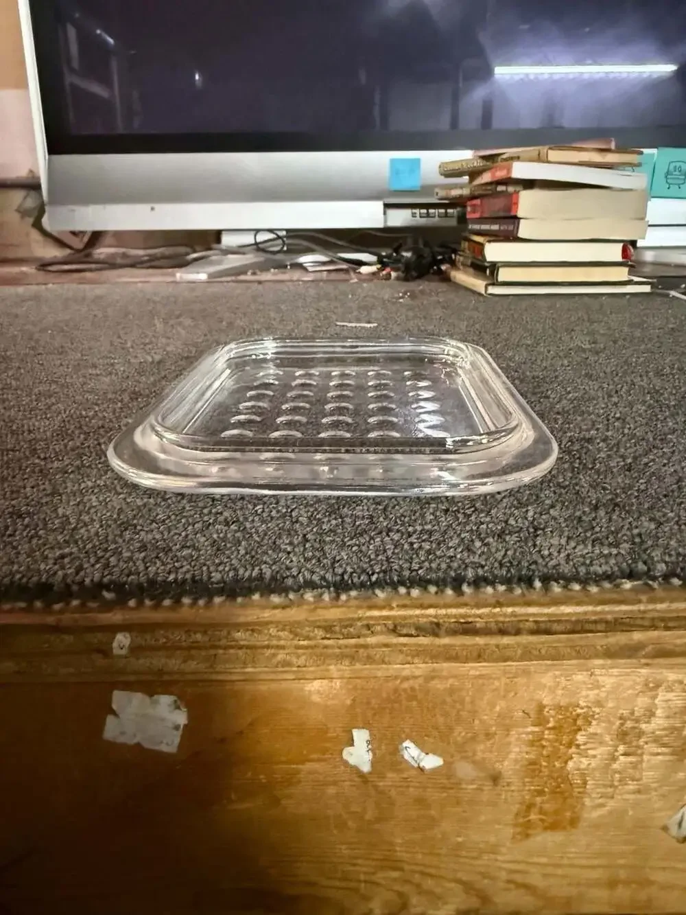 Pyrex MC-1-C Glass Lid Clear Dimpled Pattern